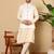 Cream viscose embroidered nehru jacket
