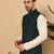 Cream velvet embroidered nehru jacket