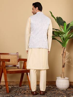 Pink viscose embroidered nehru jacket 5