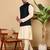 Pink viscose embroidered nehru jacket