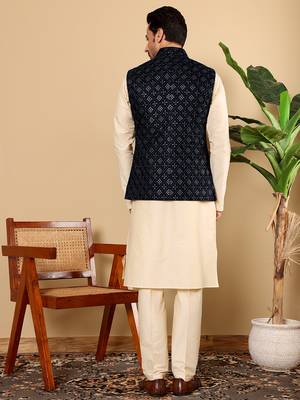 Pink viscose embroidered nehru jacket 5