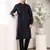Black viscose embroidered kurta pajama