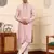 pink viscose embroidered kurta pajama
