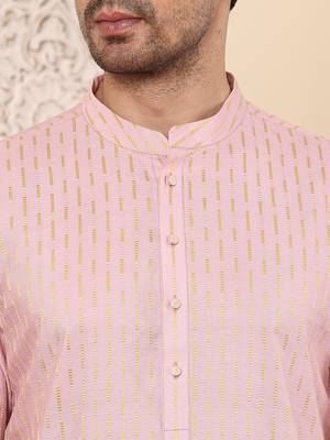 pink viscose embroidered kurta pajama 5