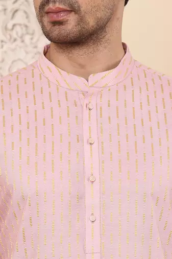 pink viscose embroidered kurta pajama