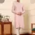 pink silk embroidered kurta pajama