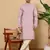 Pink viscose embroidered kurta pajama