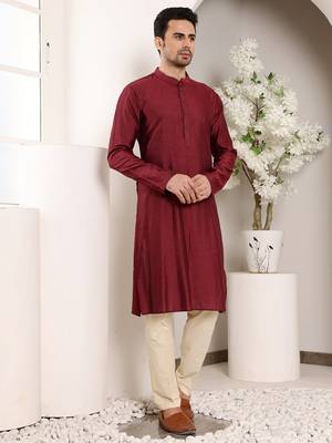 Black viscose embroidered kurta pajama 1