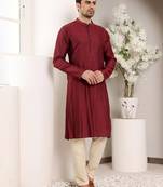 Black viscose embroidered kurta pajama