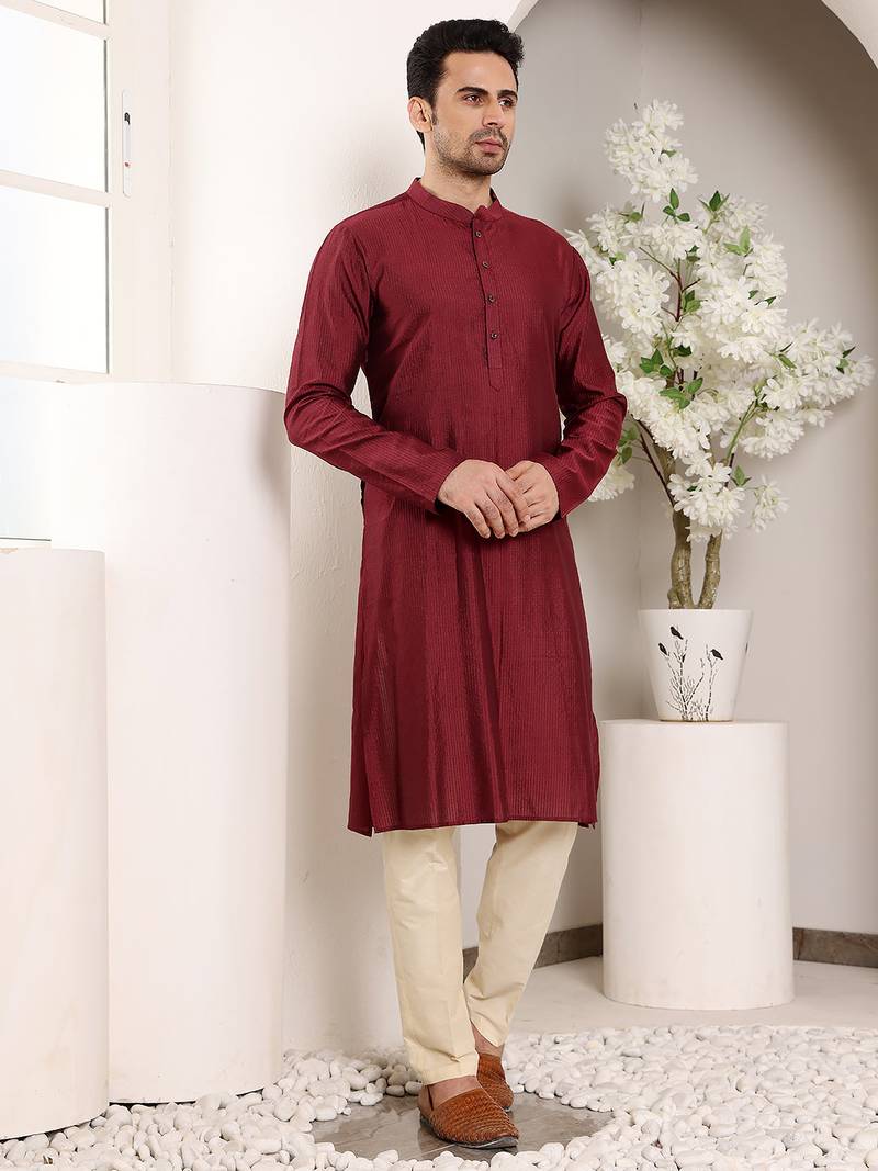Black viscose embroidered kurta pajama