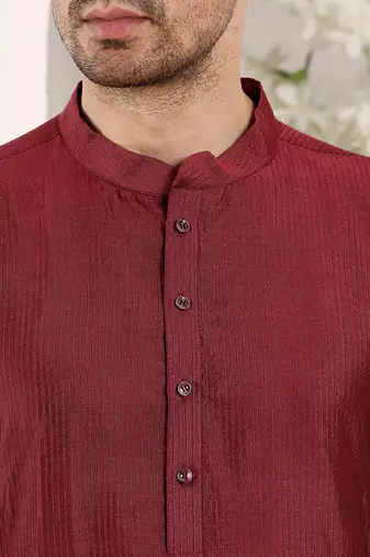 Black viscose embroidered kurta pajama