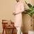 Cream viscose embroidered kurta pajama