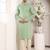 Cream cotton embroidered kurta pajama
