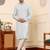 Cream viscose embroidered kurta pajama