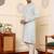 Cream viscose embroidered kurta pajama
