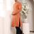 Off white viscose embroidered kurta pajama