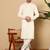 Cream cotton embroidered kurta pajama