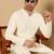 Cream cotton embroidered kurta pajama