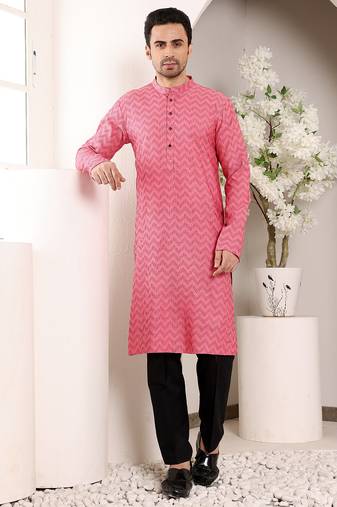 Black cotton embroidered kurta pajama