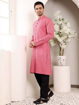 Black cotton embroidered kurta pajama 4