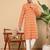 Cream cotton embroidered kurta pajama