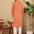 Cream cotton embroidered kurta pajama