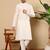 Off white silk embroidered kurta pajama