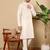 Off white silk embroidered kurta pajama