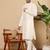 Off white silk embroidered kurta pajama