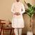 Cream cotton embroidered kurta pajama