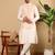 Cream cotton embroidered kurta pajama