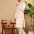 Cream cotton embroidered kurta pajama