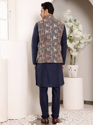 Cream cotton embroidered kurta pajama 5