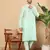 Off white viscose embroidered kurta pajama