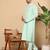 Off white viscose embroidered kurta pajama