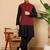 Sea green viscose embroidered pajama