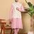 Pink viscose embroidered pajama