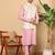Pink viscose embroidered pajama