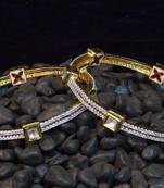 Elegant kundan and zircon stud bangles