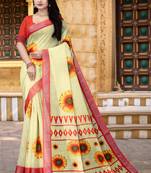  Mustard Floral Digital Printed Saree