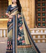  Chiku Floral Digital Printed Saree