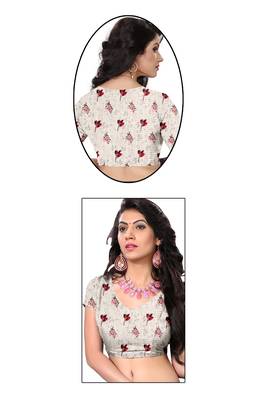  Multi Cotton Linen Floral Digital Printed Saree 5