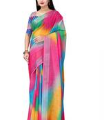  Multi Cotton Linen Digital Printed Saree