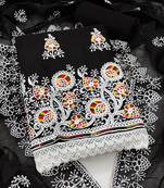 jacquard dress material with multicolor embroidery & soft cotton dupatta