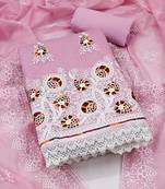 jacquard dress material with multicolor embroidery & soft cotton dupatta