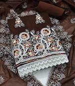 jacquard dress material with multicolor embroidery & soft cotton dupatta