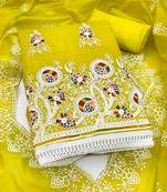 jacquard dress material with multicolor embroidery & soft cotton dupatta