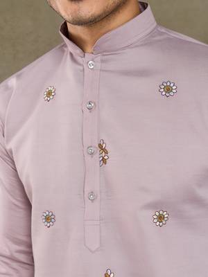 DUSTY PINK VISCOSE SILK THEAD WITH SEQUINS EMBROIDERED WORK WEDDING FESTIVAL PARTY WEAR STRAIGHT KURTA WITH DUPATTA 9