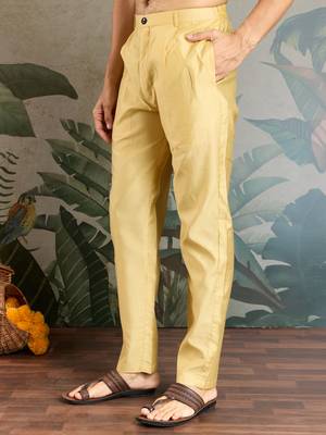 YELLOW VISCOSE SILK THEAD WITH SEQUINS EMBROIDERED WORK WEDDING FUNCTION FESTIVAL PARTY WEAR STRAIGHT KURTA PANT KOTI 9