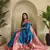 sky blue Paithani silk blend weaving saree  with contrast blouse